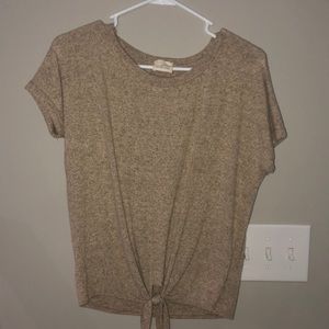 short sleeve t-shirt tan colored